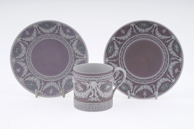 Lot 876 - Wedgwood three colour coffee can and saucers