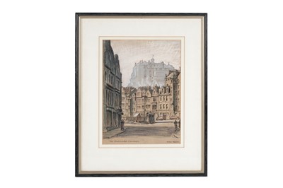 Lot 816 - Harold Prynne - The Grassmarket, Edinburgh | pastel