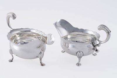 Lot 59 - A pair of George II silver sauceboats
