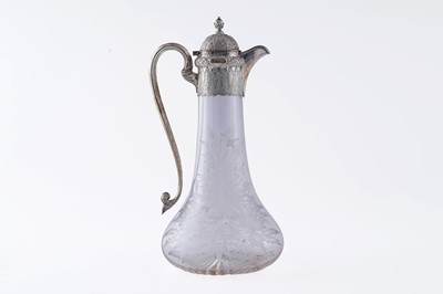 Lot 71 - A Victorian silver mounted clear glass claret jug