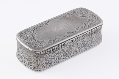 Lot 209 - A Victorian engraved silver snuff box