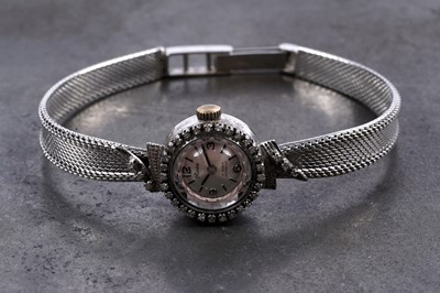 Lot 900 - Rose: a 14ct white gold cocktail watch