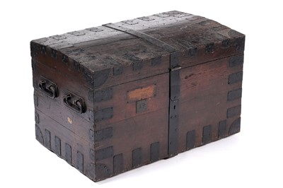 Lot 1034 - A Victorian oak and iron bound silver chest