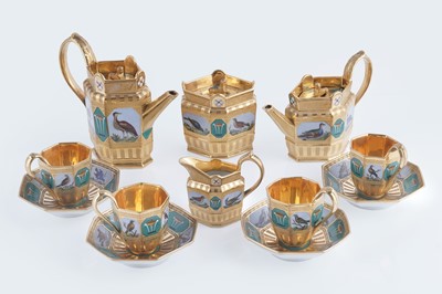 Lot 921 - A fine and rare Berlin 'en mosaique' tea and coffee service