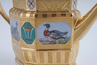 Lot 921 - A fine and rare Berlin 'en mosaique' tea and coffee service