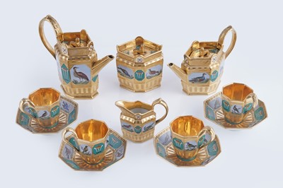 Lot 921 - A fine and rare Berlin 'en mosaique' tea and coffee service