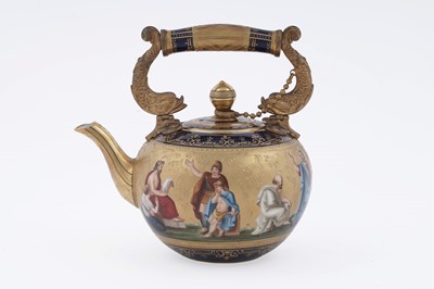 Lot 917 - A Vienna porcelain tea kettle