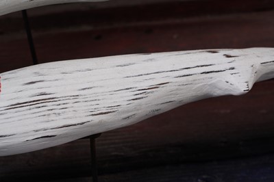 Lot 651 - Max Tannahill - Fishes | sculpture: a wooden shoal of fish and the remnants of a boat hull