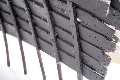 Lot 651 - Max Tannahill - Fishes | sculpture: a wooden shoal of fish and the remnants of a boat hull