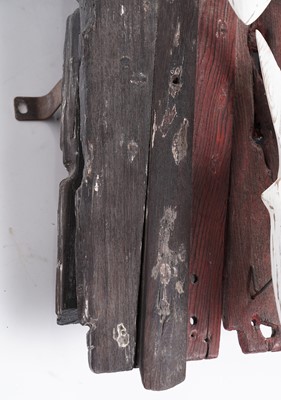 Lot 651 - Max Tannahill - Fishes | sculpture: a wooden shoal of fish and the remnants of a boat hull