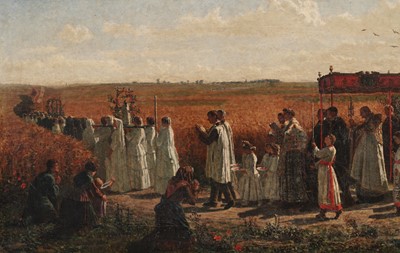 Lot 53 - George Sherwood Hunter after Jules Breton - The Blessing of the Wheat | oil
