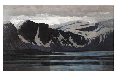 Lot 127 - George Sherwood Hunter - A snowy Lochside | oil