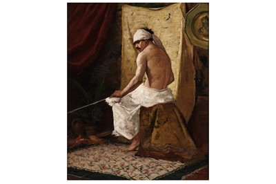 Lot 27 - George Sherwood Hunter after Jean Joseph Benjamin Constant - A Seated Arab | oil