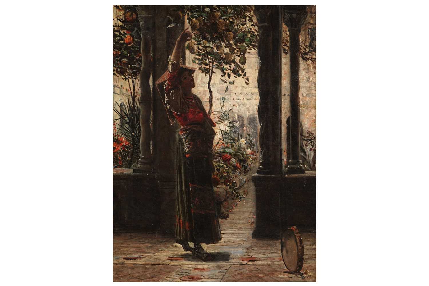 Lot 65 - George Sherwood Hunter - Full-length Study of a Dancer and a Tambourine | oil