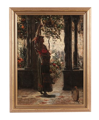 Lot 65 - George Sherwood Hunter - Full-length Study of a Dancer and a Tambourine | oil