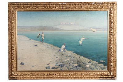 Lot 5 - George Sherwood Hunter- Fisherman in the Sea of Galilee | oil