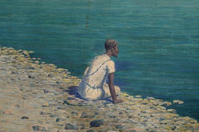 Lot 5 - George Sherwood Hunter- Fisherman in the Sea of Galilee | oil