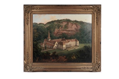 Lot 713 - R. H. Dyke - An Austrian monastery nestled within a verdant landscape | oil