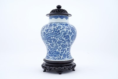 Lot 822 - A Chinese blue and white baluster jar, Qing