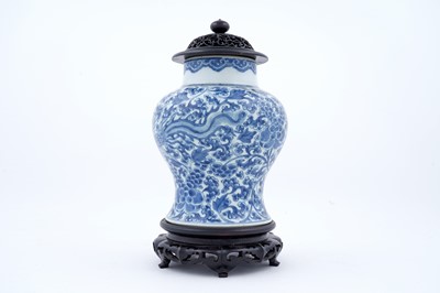 Lot 822 - A Chinese blue and white baluster jar, Qing