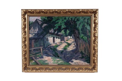 Lot 644 - 19th Century Eastern European School - A sun-dappled farmstead | oil
