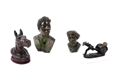 Lot 145 - Two carved hardstone portrait busts; and other items