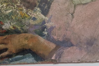 Lot 203 - Elizabeth Adela Forbes - Gathering Flowers in a Wild Meadow, an Impressionist scene | oil