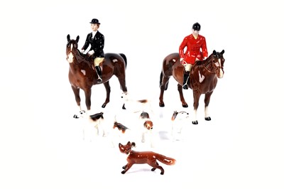 Lot 222 - A collection of eight Beswick ceramic hunting figures