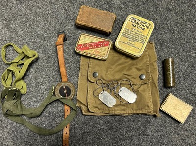 Lot 25 - US Airborne M1942 uniform with various fittings and accoutrements