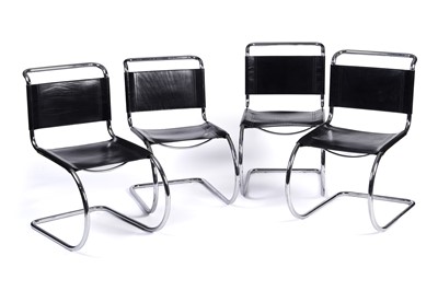 Lot 587 - After Marcel Breuer: a matched set of four B34 ‘Cesca’ style cantilever dining chairs