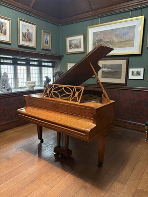 Lot 1041 - A fine Bluthner satinwood-cased boudoir piano