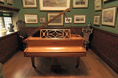 Lot 1041 - A fine Bluthner satinwood-cased boudoir piano