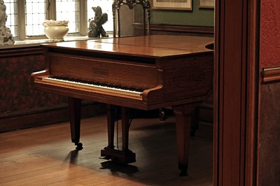 Lot 1041 - A fine Bluthner satinwood-cased boudoir piano