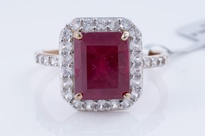 Lot 161 - A contemporary African ruby and diamond ring