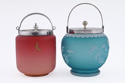 Lot 940 - Two Thomas Webb biscuit barrels