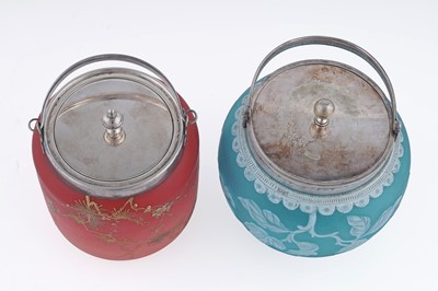 Lot 940 - Two Thomas Webb biscuit barrels