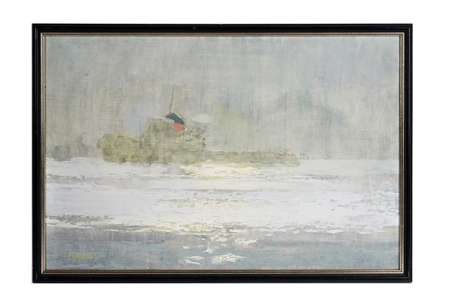 Lot 553 - Walter Holmes - Tug on a misty morning | oil
