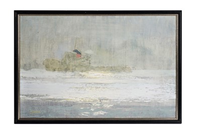 Lot 553 - Walter Holmes - Tug on a misty morning | oil