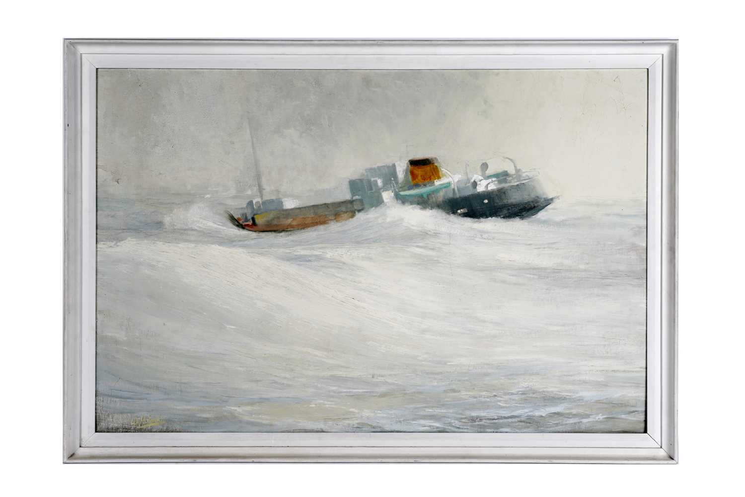 Lot 551 - Walter Holmes - In tumultuous seas | oil