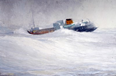 Lot 551 - Walter Holmes - In tumultuous seas | oil
