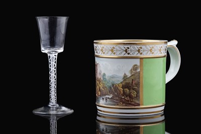 Lot 887 - A Bloor Derby porter mug; and a Georgian wine glass