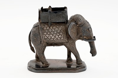 Lot 53 - A late 19th/early 20th Century Indian silver miniature figure of an elephant