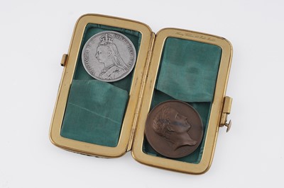 Lot 419 - France: A First Empire Napoléon I Æ Medal; and a silver crown, both in Pall Mall case