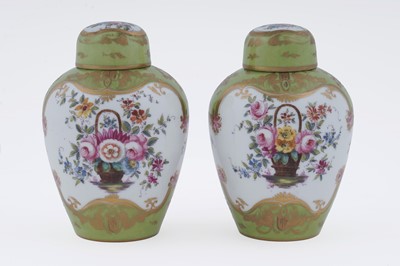 Lot 912 - A pair of Dresden 'Rockingham' caddies