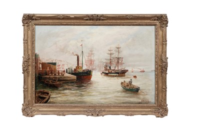 Lot 743A - Bernard Benedict Hemy - Steam tug boat at North Shields harbour | oil