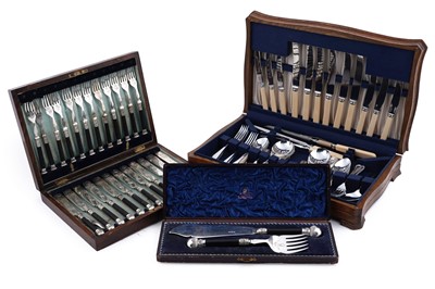 Lot 308 - Two canteens of silverplated cutlery and a cased cutlery set