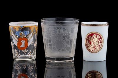 Lot 942 - Three Continental glass beakers