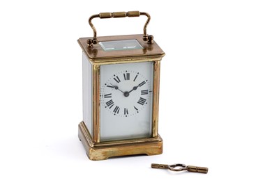 Lot 114 - A 20th Century brass five glass carriage clock