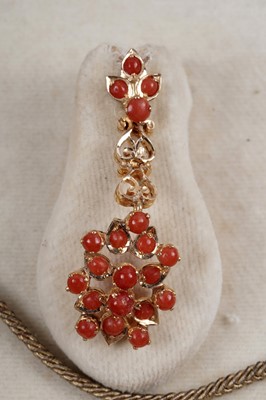 Lot 920 - A coral set high-carat yellow gold Pakistani demi-parure