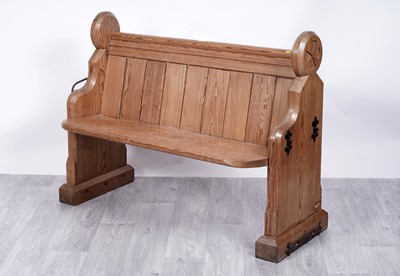 Lot 17 - A Vintage Gothic Revival pine pew
